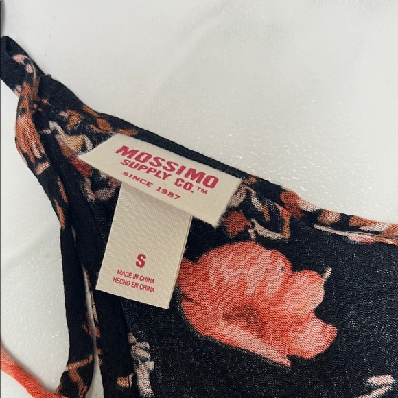 Mossimo Supply Co. Black and Coral Floral Off-Shoulder Blouse - Picture 2 of 3